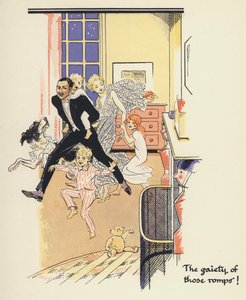 Peter Pan og Wendy: Den munterhed ved disse boltre! (farve litho)