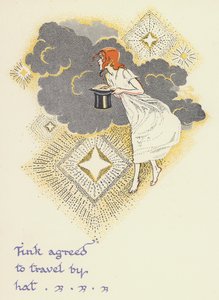 Peter Pan og Wendy: Tink gik med til at rejse med hat (farve litho)