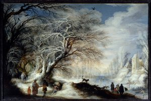 Winter landscape. Painting by Gysbrecht Lytensdani
