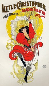Underholdning. Dans. Cancan danser. Plakat af H.A. Thomas til et show på Little Christopher Theatre, New York, USA, ca. 1895 (plakat) af H.A. Thomas