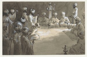 Indsamling af mænd af H.C. Louwerse (signed by artist)