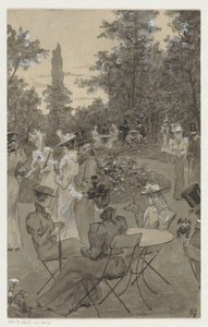 Fritidsmennesker i en park af H.C. Louwerse (signed by artist)