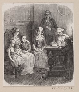 Illustration til "Alt paa sin rette Plads" i H.C. Andersen, "Eventyr og Historier", Bind 2 af H.P. Hansen