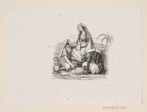 Illustration til "Den flyvende Kuffert" i H.C. Andersen, "Eventyr og Historier", Bind 1 af H.P. Hansen