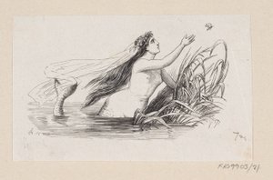 Illustration til "Den lille Havfrue" i H.C. Andersen, "Eventyr og Historier", Bind 1 af H.P. Hansen