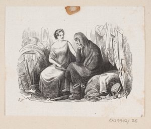 Illustration til "Lykkens Kalosker" i H.C. Andersen, "Eventyr og Historier", Bind 1 af H.P. Hansen