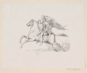 Illustration til "Ole Lukøie" i H.C. Andersen, "Eventyr og Historier", Bind 1 af H.P. Hansen