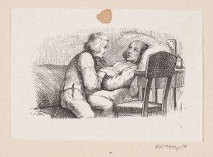 Illustration til "Reisekammeraten" i H.C. Andersen, "Eventyr og Historier", Bind 1 af H.P. Hansen