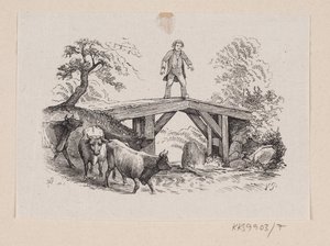 Illustration til "Store Claus og lille Claus" i H.C. Andersen, "Eventyr og Historier", Bind 1 af H.P. Hansen