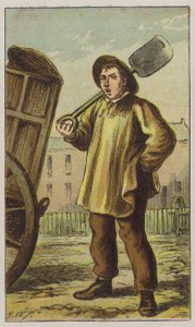Dustman (farve litho) af H.W. (after) Petherick