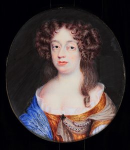 Frances Pierrepont, hertuginde af Newcastle (akvarel på elfenben) af H. Byrne