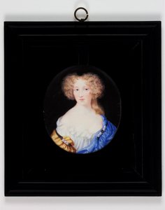 Lady Margaret Cavendish, bagefter hertuginde af Newcastle (akvarel på elfenben) af H. Byrne