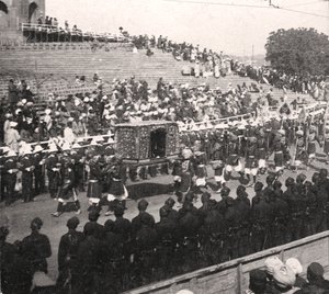 En statspalanquin i en kongelig procession, Delhi, Indien, 1912.