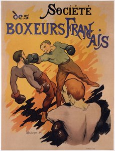 Plakat, der reklamerer for Societe des boxeurs francais, 1894