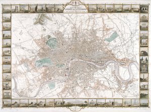Kort over London, 1851 af H Lacey