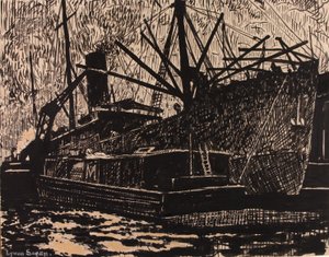 (Liner og slæbebåd) af H. Lyman Sayen