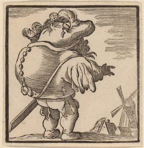 Hunchback stirrer på en vindmølle af H. Numan after Jacques Callot