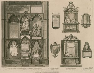 Vestsiden af Poets Corner, Westminster Abbey, London af H. Villiers