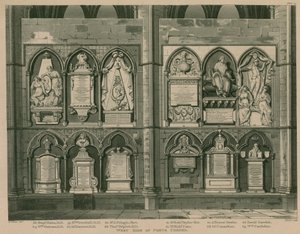 Vestsiden af Poets Corner, Westminster Abbey, London af H. Villiers