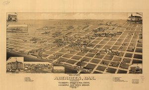 Fugleperspektiv af Aberdeen, Dak. LOC 75696570 af H. Wellge