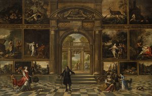 Det indre af et billedgalleri (olie på lærred) af H. and Ehrenberg W. van Janssens
