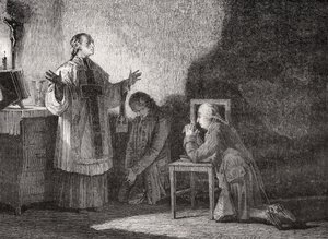 Ludvig XVI (1754-93) ved bøn før hans henrettelse