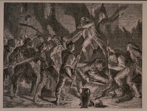 Massakren i fængslerne i september 1792, indgraveret af Jean-Baptiste Charles Carbonneau (f.1815)
