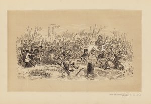 Oxford and Cambridge Boat Race, No 4, A run on the Banks during the Race (kobberstik)