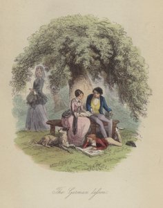 Illustration til Lewis Arundel eller The Railroad of Life af Frank E Smedley (farvet gravering) af after Hablot Knight Browne