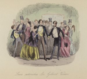 Illustration til Lewis Arundel eller The Railroad of Life af Frank E Smedley (farvet gravering) af after Hablot Knight Browne