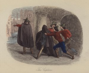 Illustration til Lewis Arundel eller The Railroad of Life af Frank E Smedley (farvet gravering) af after Hablot Knight Browne