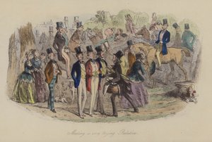 Illustration til Lewis Arundel eller The Railroad of Life af Frank E Smedley (farvet gravering) af after Hablot Knight Browne