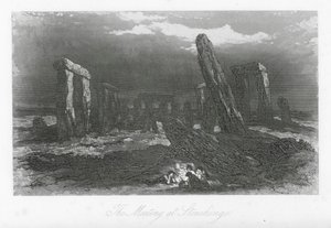 Londons gader: Mødet ved Stonehenge (kobberstik) af Hablot Knight (1815-92) Browne