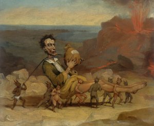 En karikatur af Edward Bulwer Lytton (1803-1873) af Hablot Knight Browne