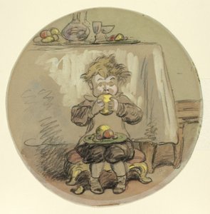Dreng spiser frugt af Hablot Knight Browne
