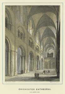 Chichester Cathedral, skib mod øst af Hablot Knight Browne