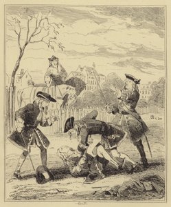 Duel mellem Lord Mahon og hertugen af Hamilton af Hablot Knight Browne
