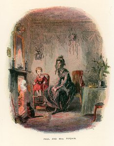 Illustration til Dombey og søn af Hablot Knight Browne