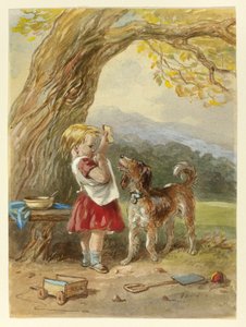 Lille pige og hund af Hablot Knight Browne