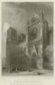 Notre Dame-katedralen, sydfronten, viser tværskibets rosenvindue af Hablot Knight Browne