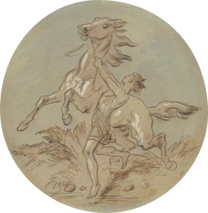 Et af atten designs til en serie af plader, der illustrerer Venus og Adonis af Hablot Knight Browne
