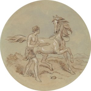 Et af atten designs til en serie af plader, der illustrerer Venus og Adonis af Hablot Knight Browne