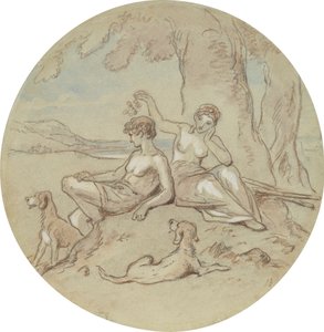 Et af atten designs til en serie af plader, der illustrerer Venus og Adonis af Hablot Knight Browne