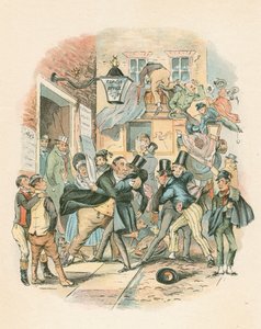 Scene fra Nicholas Nickelby af Charles Dickens, 1838-1839 af Hablot Knight Browne