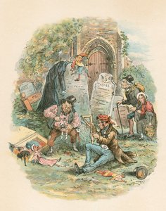 Scene fra The Old Curiosity Shop af Charles Dickens, 1841 af Hablot Knight Browne