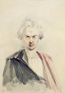 Selvportræt (blyant, vask og gouache på papir)