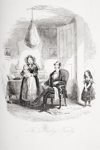 The Dombey Family, illustration fra Dombey and Son af Charles Dickens (1812-70) udgivet første gang 1848 af Hablot Knight Browne