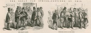 The Great Cab Strike - skitser af Phiz af Hablot Knight Browne