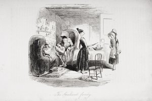 Smallweed-familien, illustration fra "Bleak House" af Charles Dickens (1812-70) udgivet i 1853 af Hablot Knight Browne