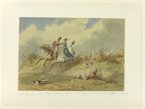 Det er en ny måde at tage et hegn på - hun ser alligevel ikke ud til at blive fornærmet af Hablot Knight Browne